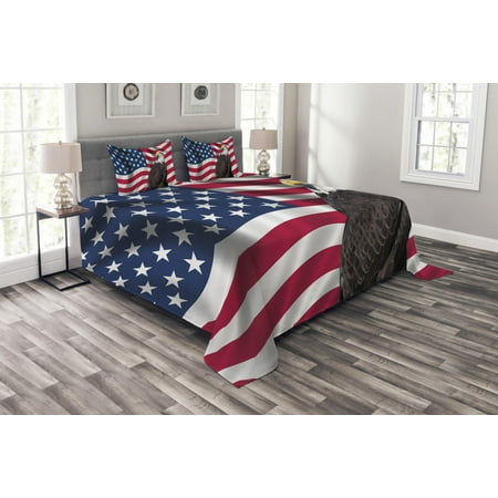 Eagle Bedspread Set Patriotic Symbols Of The Land With An