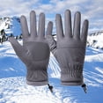 thumbnail image 2 of UJNDER Winter Solid Color Knitted Gloves for Men and Women Warmth and Comfort for Cold Weather Wear Grey, 2 of 9