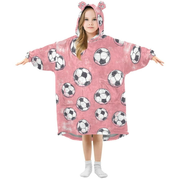 joogoo Wearable Blanket Hoodie for Footballs Oversized Sherpa Hooded 3-14 YR M