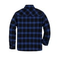 thumbnail image 2 of COEVALS CLUB Men's Sherpa Lined Flannel Long Sleeve Snap Shirts Quilted Jacket (Blue Black/4X-Large 1#), 2 of 7