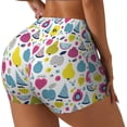 thumbnail image 2 of Wukai Doodle Fruits Print Pack Biker Shorts for Women Yoga Workout Gym Running Scrunch Active Shorts-X-Large, 2 of 8