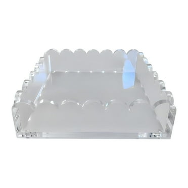 Scalloped Acrylic Tray Acrylic Scalloped Tray with Magnetic Mat Acrylic Picture Frame Decorative Tray Tray for Coffee Table Clear Acrylic Tray Clear Decorative
