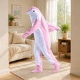 thumbnail image 7 of Maqroz Adult Animal Dolphin Onesie Pajamas Unisex Fleece Halloween Costume Long Sleeve Sleepwear Cosplay Jumpsuit Homewear Winter Warm Party Outfit, 7 of 7