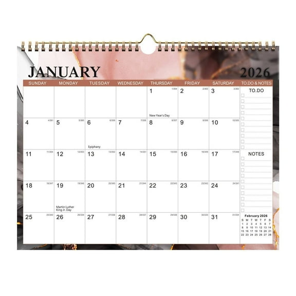 BinKFF 2026 Desk Calendar - Desk Calendar 2026, 18 Monthly Desk/Wall Calendar, 14.8" x 11.5", January 2026 - June 2027, Thick Paper with Corner Protectors, Large Ruled Blocks