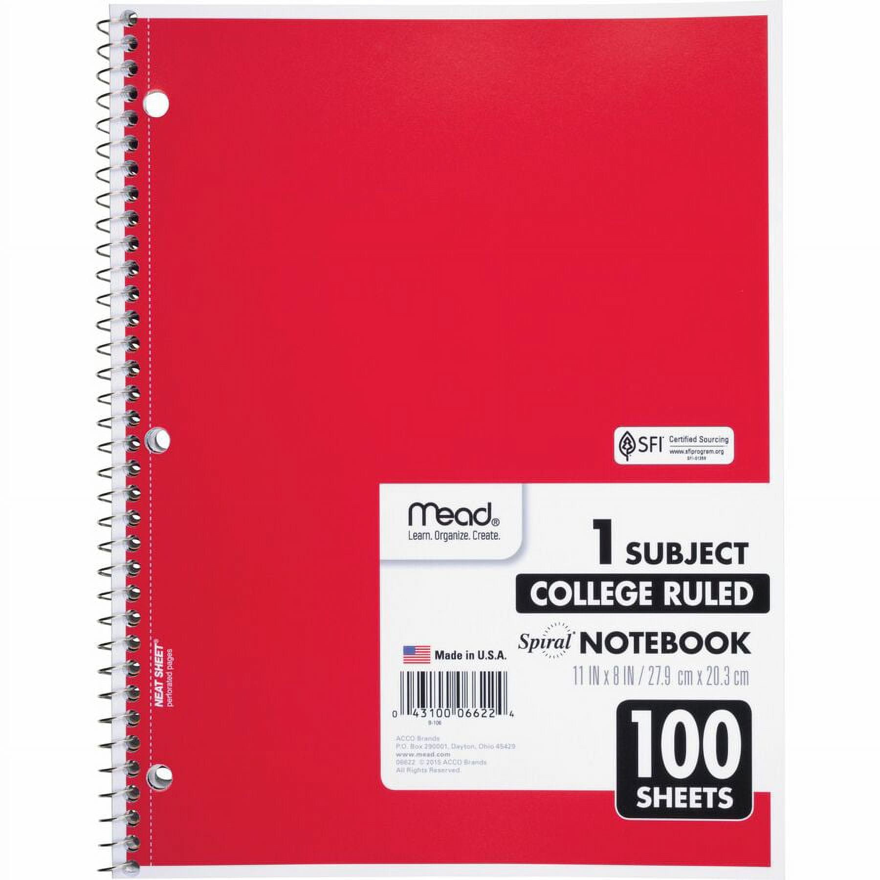 Mead, MEA06622BD, One-subject Spiral Notebook, 12 / Bundle