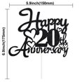 thumbnail image 2 of Decoración para tartas KELTORA con purpurina negra para feliz 20 aniversario, 2 of 9