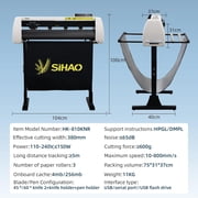 Vinyl Cutter 28/720mm, Cutting Plotter Machine with Signmaster Software & CDR, Vinyl Printer LCD Display Plotter Cutter with Floor Stand and Snap-on Cloth Bag for Design,Cut