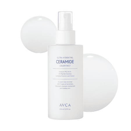 AVCA Ultra Hydrating Ceramide Cream Mist - Milky Face Mist with 5 Ceramides for Deep Moisture Soothing & Dewy Glow Lightweight Hydrating Facial Spray for All Skin Types (5.07 fl oz)
