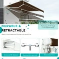 thumbnail image 3 of AECOJOY 8' x 10' Manual Retractable Patio Awning,Outdoor Awning Retractable Sunshade Shelter in Brown, 3 of 9