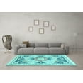 thumbnail image 3 of Ahgly Company Indoor Square Abstract Light Blue Modern Area Rugs, 3' Square, 3 of 4