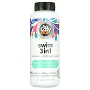 SoCozy Kids Swim 3-in-1 Shampoo Conditioner Body Wash for All Hair Types, with Activated Charcoal, 10.5 fl oz