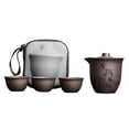 thumbnail image 4 of Juego de té de viaje con bolsa de transporte, elegante y ligero juego de tetera china de kungfu con tazas de té para regalo de cumpleaños, oficina o Hou De, 4 of 9