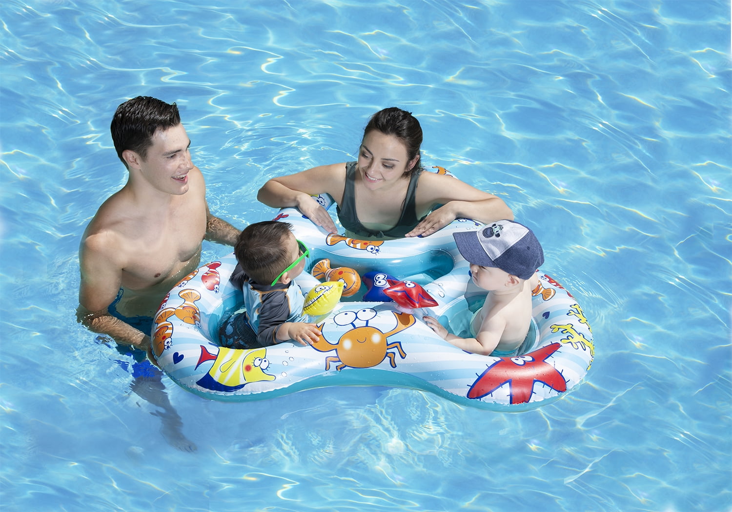 Mommy & Us Dual Baby Rider - Inflatable Swimming Pool Float for Toddlers