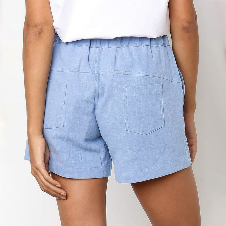 Light Blue Sculpt High Waist Gym Shorts