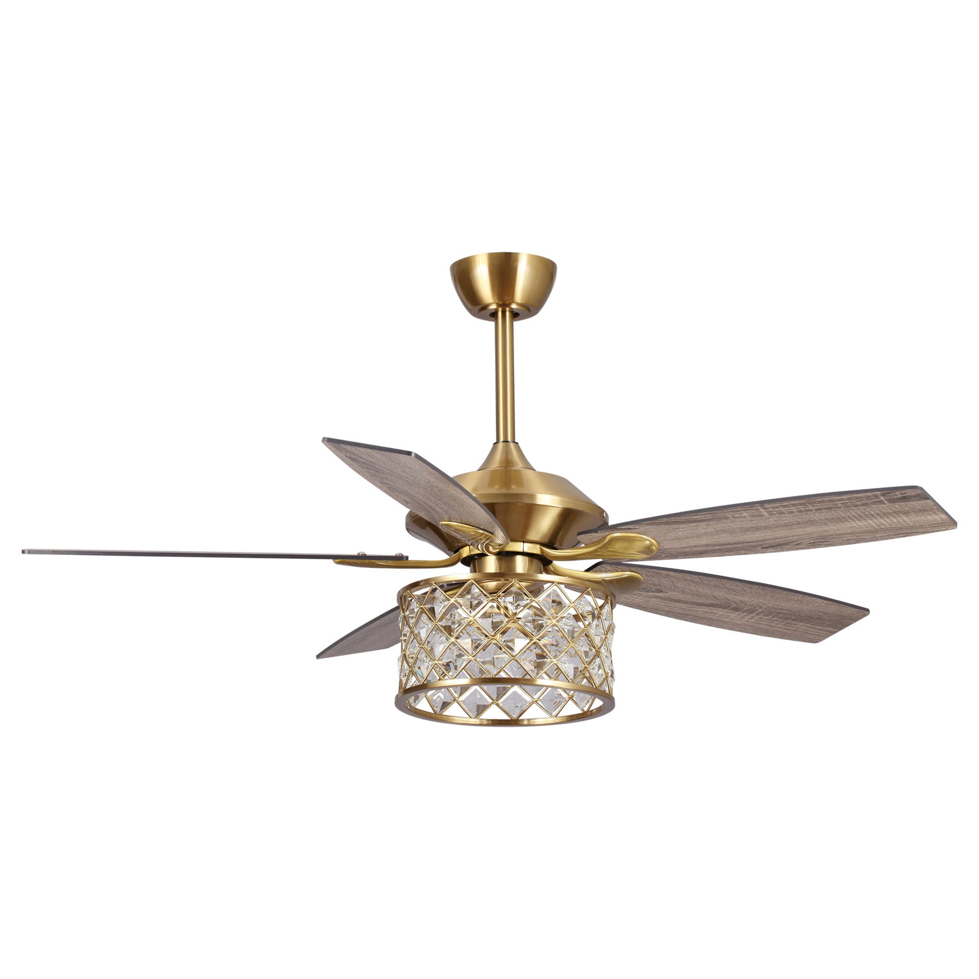 Parrot Uncle Ceiling Fan with 52 Inch Blade Span, Gold Finish, and Contemporary Style with Lights and Remote Control