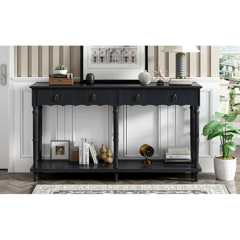Not allowed to sell to Wayfair Wayfair Country Console Table for Hallway Living Room Bedroom with 4 Front Facing Storage Drawers and 1