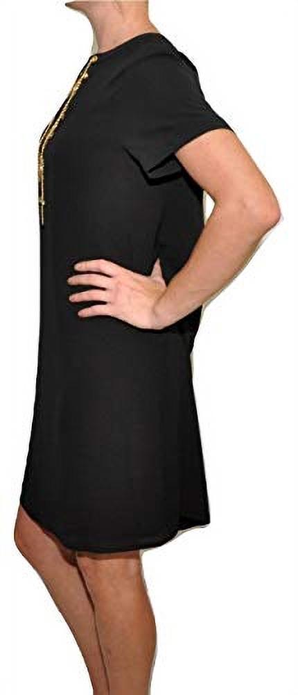 Michael Kors Golden Chain Shift Dress Lined Short Tunic, Black (Medium) - image 4 of 5