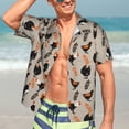 thumbnail image 4 of Uemuo Funny Chicken Printed Regular Fit Short Sleeve Casual Hawaiian Shirt for Men,Aloha shirt,Tropical shirt,Floral print shirt,Vacation Beach shirt-XX-Large, 4 of 9