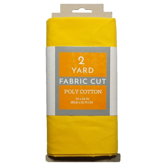 Shason Textile 2 Yard Cut Poly Cotton Fabric, Yellow, 44" Wide for Craft & Quilting Projects