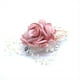 thumbnail image 4 of Pulsera de ramillete de rosas, ramillete floral de muñeca de boda con diamantes de imitación y perlas, pulsera de flores de mano, juego de boutonniere de rosa de seda para boda (rosa), 4 of 5