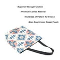 thumbnail image 3 of FORMRS Womens Canvas Tote Bag with Zipper Inner Pocket Shoulder Handbag, Navy Blossom Mosaic, 3 of 7