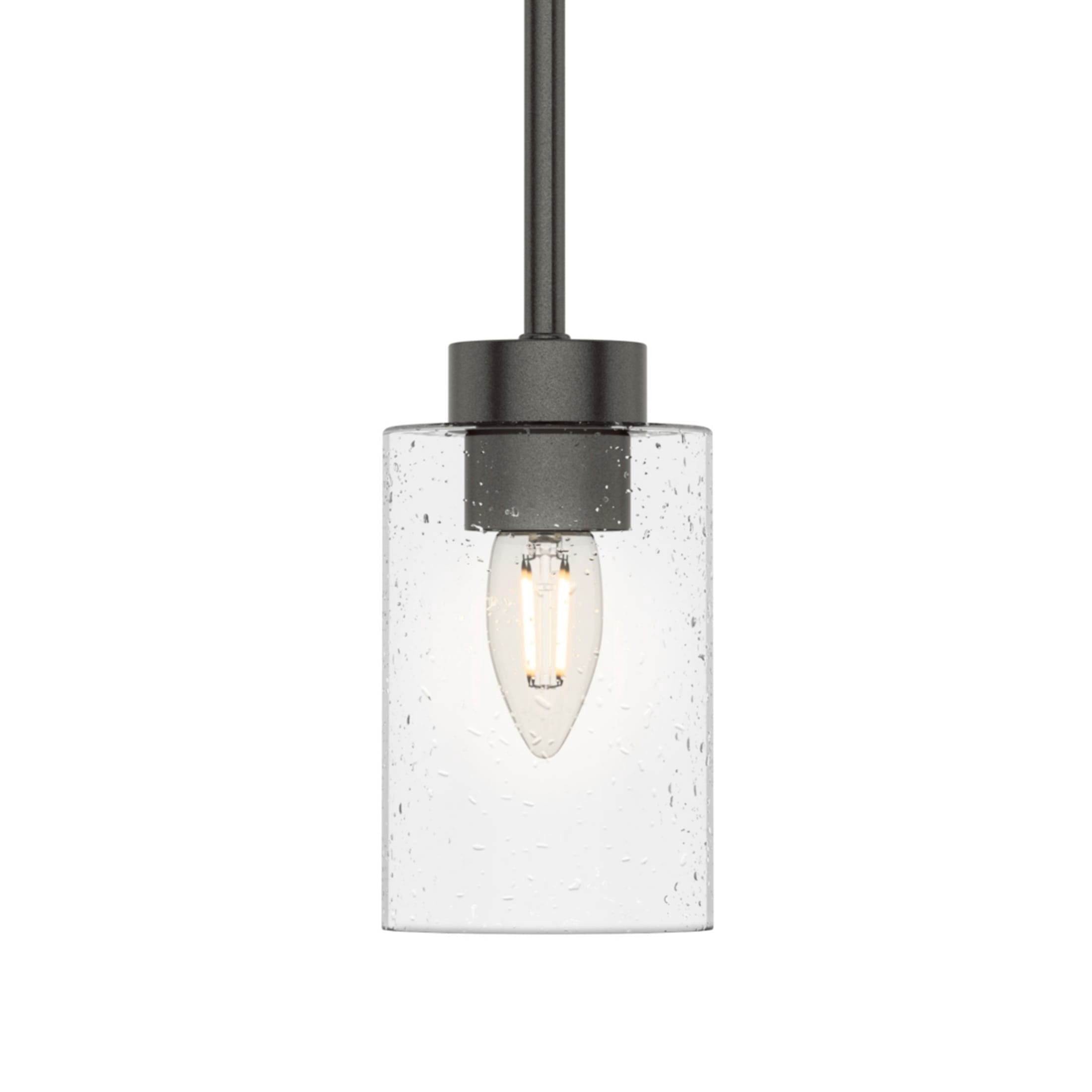 Hunter - Hartland 1-light Noble Bronze, Mini Pendant Light, Dimmable, Casual Style, Cylinder Shaped, for Bedrooms, Dining, Living Rooms - 19013
