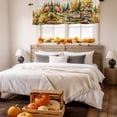 thumbnail image 3 of Fall Pumpkin Truck Valances for Windows, 42 x 18in, Watercolor Forest Thanksgiving Day Rod Pocket Kitchen Valance Curtain Light Filtering Window Treatments for Living Room Bedroom, 1 Panel, 3 of 7