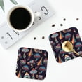 thumbnail image 5 of Balery 4 Pcs Mushroom Doodleleather Coasters Set, Drink Table Cup Coasters For Living Room Kitchen Coffee Decor, 5 of 9