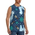 thumbnail image 2 of Bixox Men's Alpaca Astronaut in Space Printed Shirt Sleeveless Fitness Tank Top-X-Large, 2 of 7