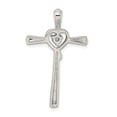thumbnail image 4 of FB Jewels Sterling Silver CZ in Heart Cross Pendant, 4 of 4