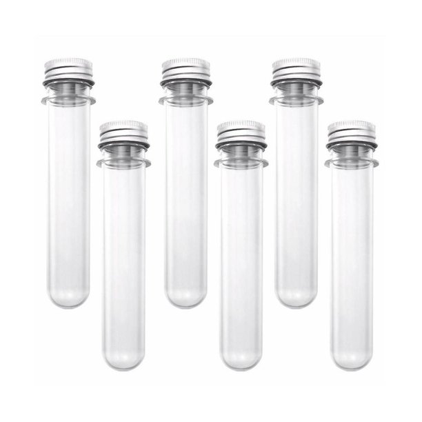 50 tubos de ensayo de plástico transparente de 45 ml, tubo para muestra, para experimentos científicos Decoración de fiestas Ca