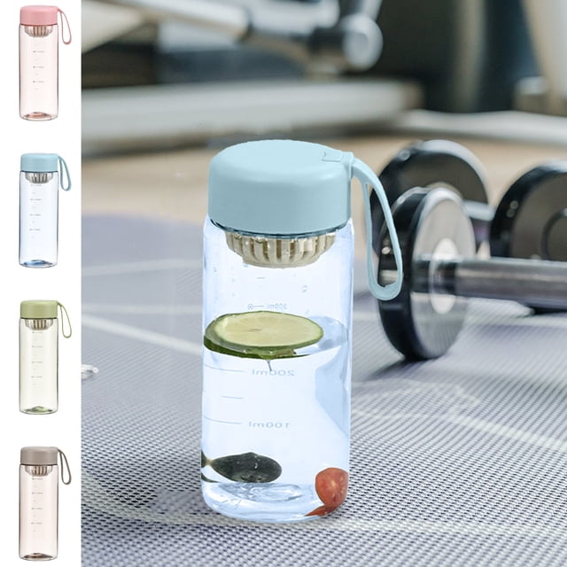 Botella de agua deportiva de 21,9 oz a prueba de fugas | Marcador de tiempo motivacional | Plástico esmerilado semitransparente portátil | Resistente para lavavajillas | Hidratación de fitness en