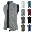 thumbnail image 6 of Lovskoo Cardigan Sweaters Vest for Men Thin Fleece Knit Slim Cardigan Zipper Pocket Sleeveless Casual Coat Jacket Coffee, 6 of 6