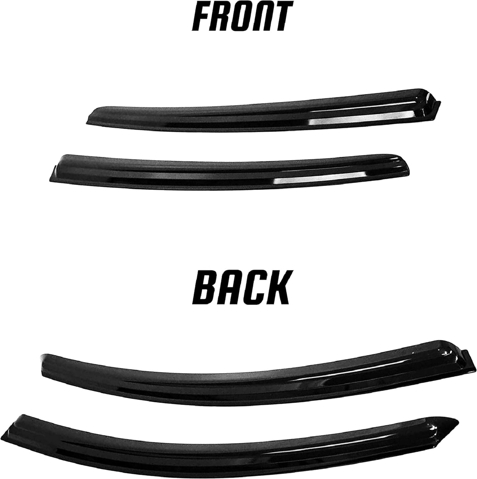 JSP Side Window Deflector Strip, Out-Channel Rain Guard for Chevrolet Cruze 2016-2019, Dark Smoke Acrylic, Adhesive Tape Mount Wind/Sun/Rain Shade, Set of 4