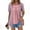 Pink, variant on LADIGASU Women's Printed Fake Two Piece Short Sleeve Round-Neck Blouses Top