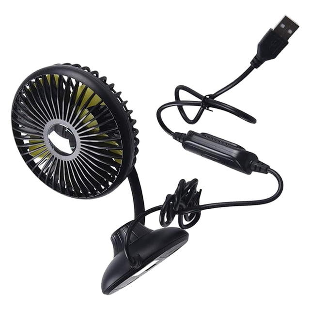 OUNONA Auto Cooling Fan Car Fan ABS Black 1Set Rotatable Silent Operation for Vehicles