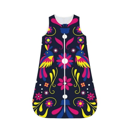 

Fotbe Colorful Mexican Pattern Sleep Sack - Baby Wearable Blanket with Zipper Extra Soft Cotton Sleeveless Sleeping Bag for Infants-X-Large