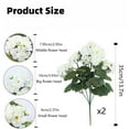 thumbnail image 3 of BAKIBO 2 Pcs Artificial Geraniums for Outdoor Silk Flowers White Artificial Geranium Bush Faux Flowers Geraniums for Floral Home Decor Indoor Garden Patio Grave Cemetary Vase Table Centerpiece, 3 of 8