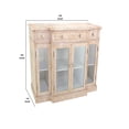 thumbnail image 4 of 4 Door Wood and Glass Storage Cabinet with 3 Drawers, Beige and Clear- Saltoro Sherpi, 4 of 5
