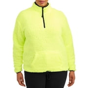No Boundaries Juniors' Plus Size Quarter-Zip Pullover Sherpa Sweatshirt