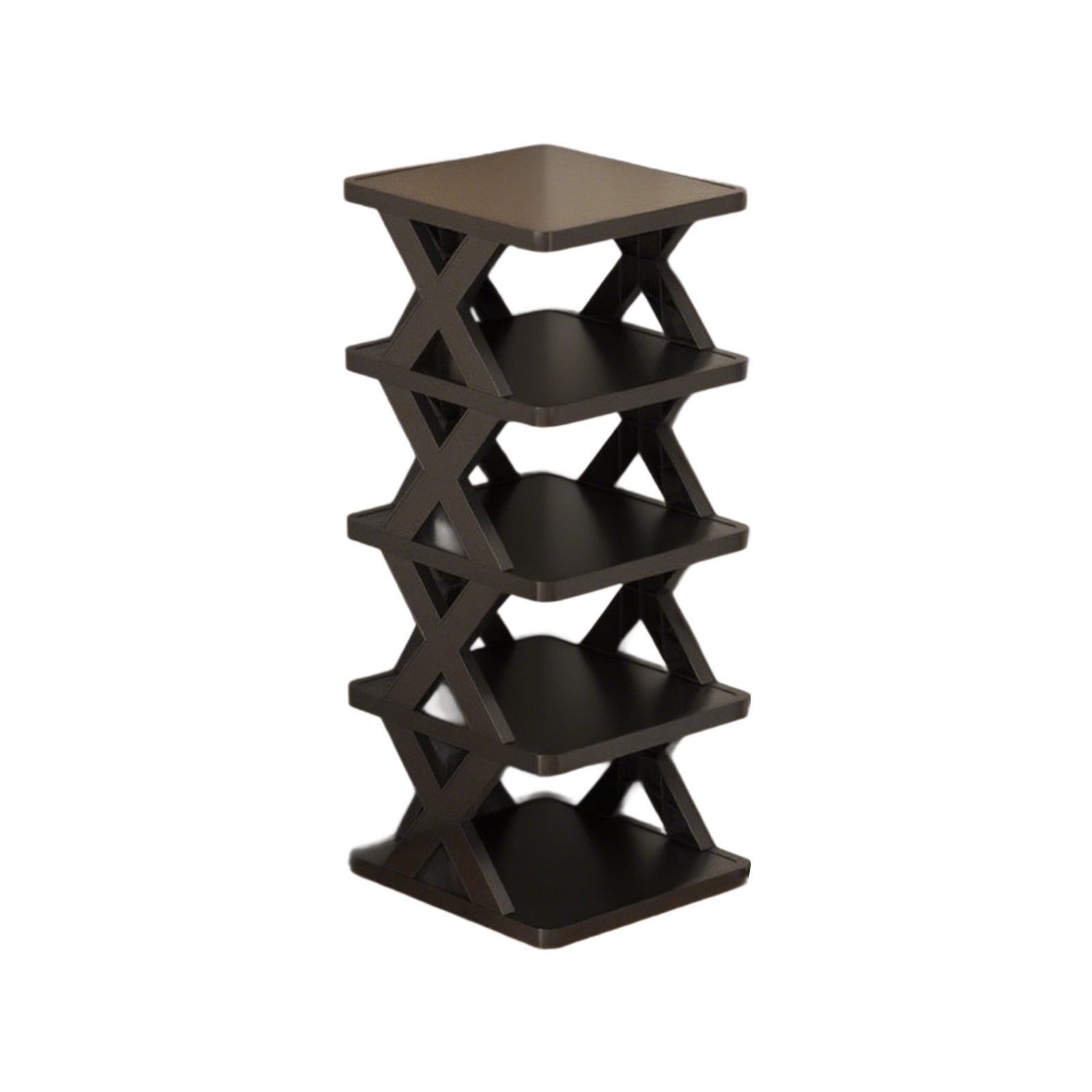 5-Tier Foldable Shoe Rack, Stackable Shoe Shelf Corner Shoe Tower Vertical Shoe Shelves for Indoor Outdoor, Folding Shoe Rack for Closet, Front Door Entrance, Bedroom, Space-Saving, No Assembly