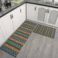 thumbnail image 2 of Colorful Geometric Striped Pattern Kitchen Rugs Sets Of 2,Anti Fatigue Kitchen Mat Rugs Non Slip Washable,Decorative Kitchen Floor Mats for Kitchen,Sink,Laundry,17"x30"+17"x47", 2 of 7