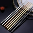 thumbnail image 6 of Hariumiu 1 Pair Portable Stainless Steel Reusable Rainbow Chopsticks Kitchen Dining Tool-Golden, 6 of 8