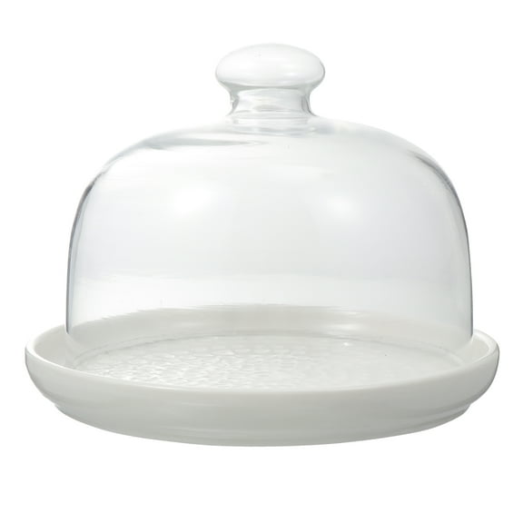 Cake Plate Dome Cover Lid Glass Stand Serving Platter Ceramic Dessert Server Covered