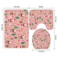 thumbnail image 3 of Pink Christmas Santa Pattern Bathroom Rugs Sets 3 Piece,Toilet Cover Set,Absorbent Non Slip Bathroom Mats Sets with U-Shaped Contour Rug Toilet Rug Set, 3 of 5