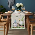 thumbnail image 2 of Happy Easter Table Runner - 120 Inch Long, Kitchen Dining Table Runner Dresser Scarves, Green Blue Gnomes Bunny Flowers Striped Farmhouse Decor for Coffee Tables Wedding Party Banquet, 2 of 8