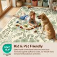 thumbnail image 4 of Design&I 5'x7' Washable Area Rug Snag-Free, Skid-Resistant Sage Cream Farmhouse Trailing Vine Delicate Sprigs Bathroom Waffle for Dining Room, Under Table, Home Office, 4 of 7