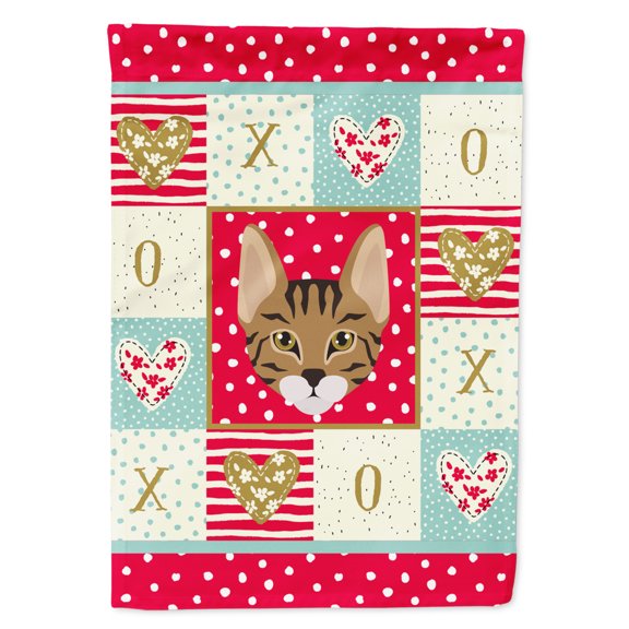 Carolines Treasures CK5157CHF Savannah Cat Love Flag Canvas House Size Large multicolor