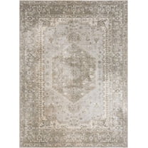 BoutiqueRugs Gael Farmhouse Area Rug - Machine Washable - Olive, Light Blue, Tan - 5'3" x 7'