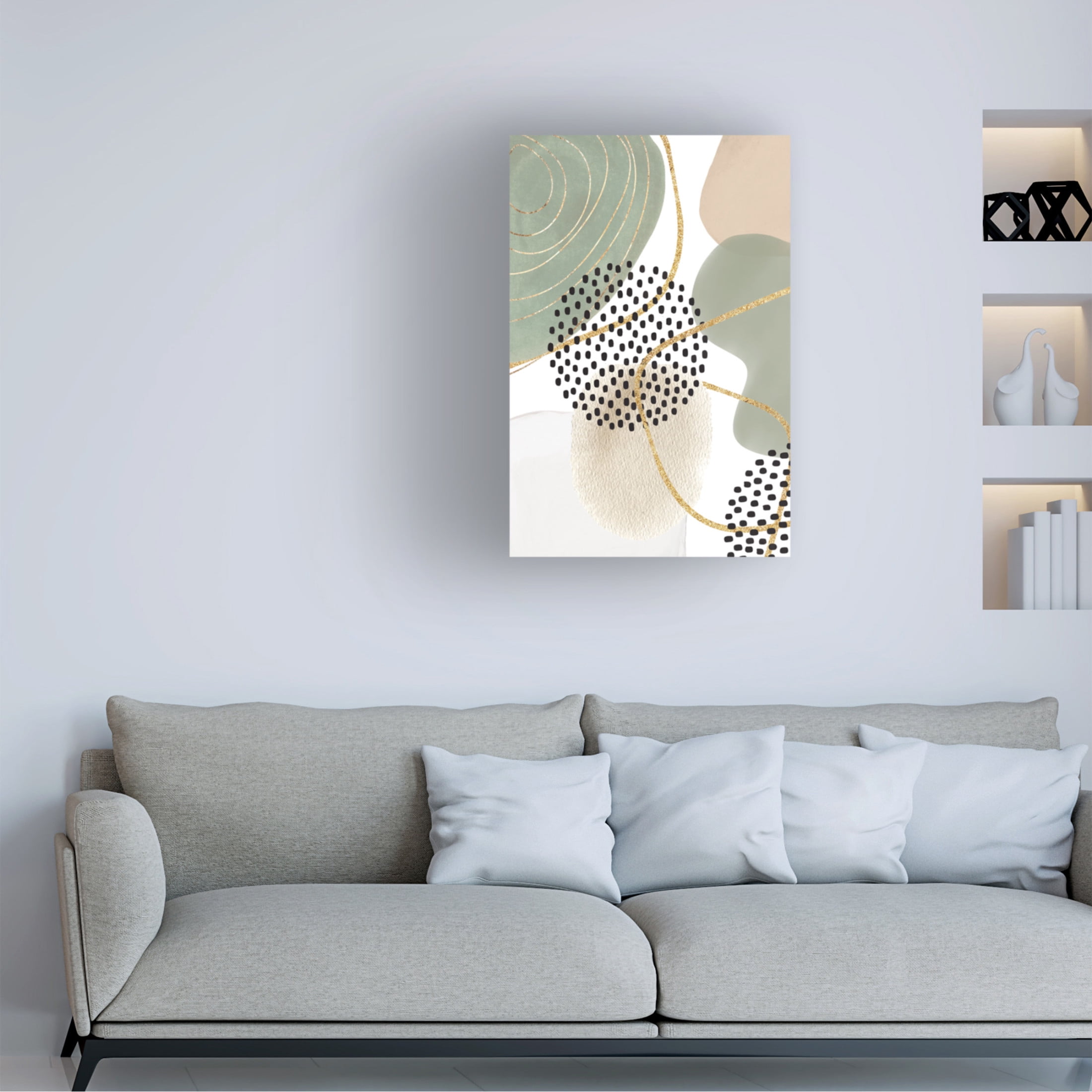 Trademark Fine Art Sally Ann Moss Calm green 1 Canvas Wall Art